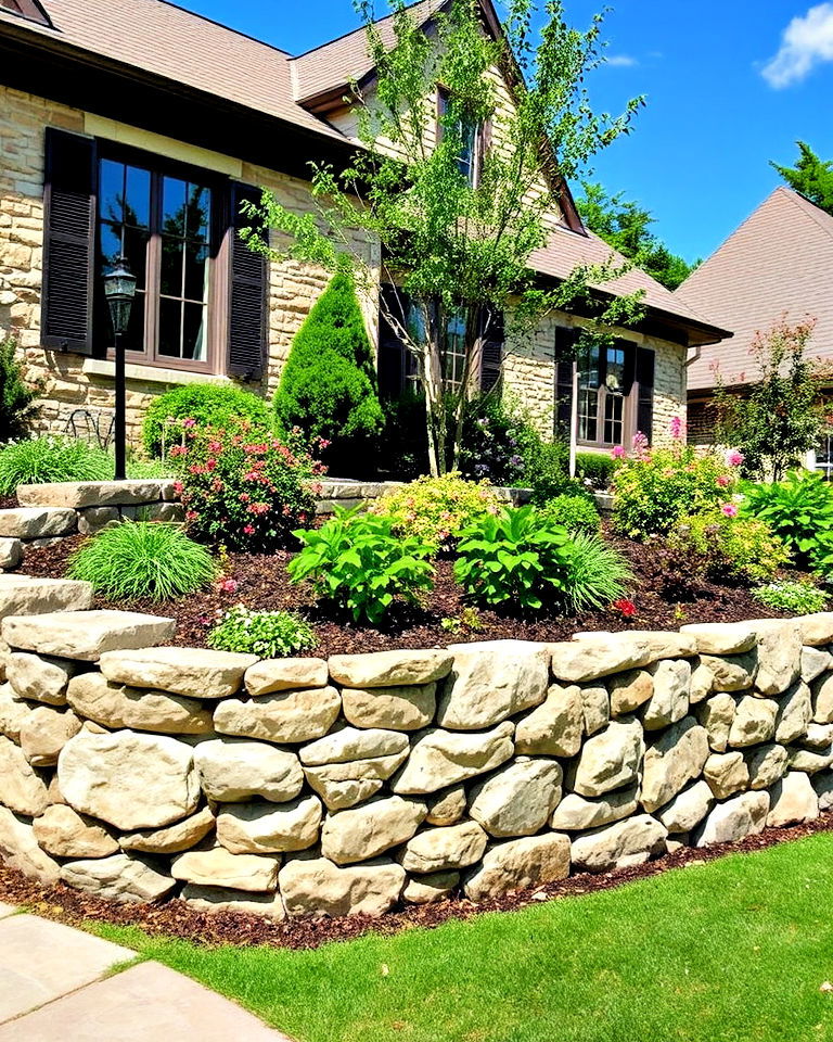 traditional fieldstone wall for garden enclosures