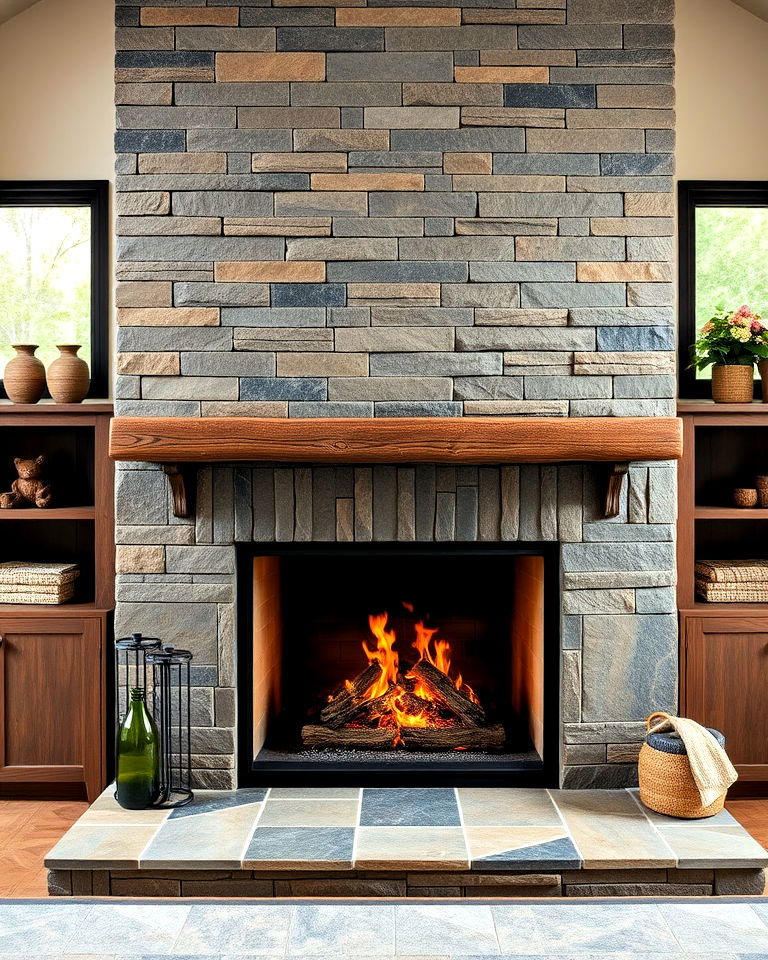 traditional slate tile backsplash