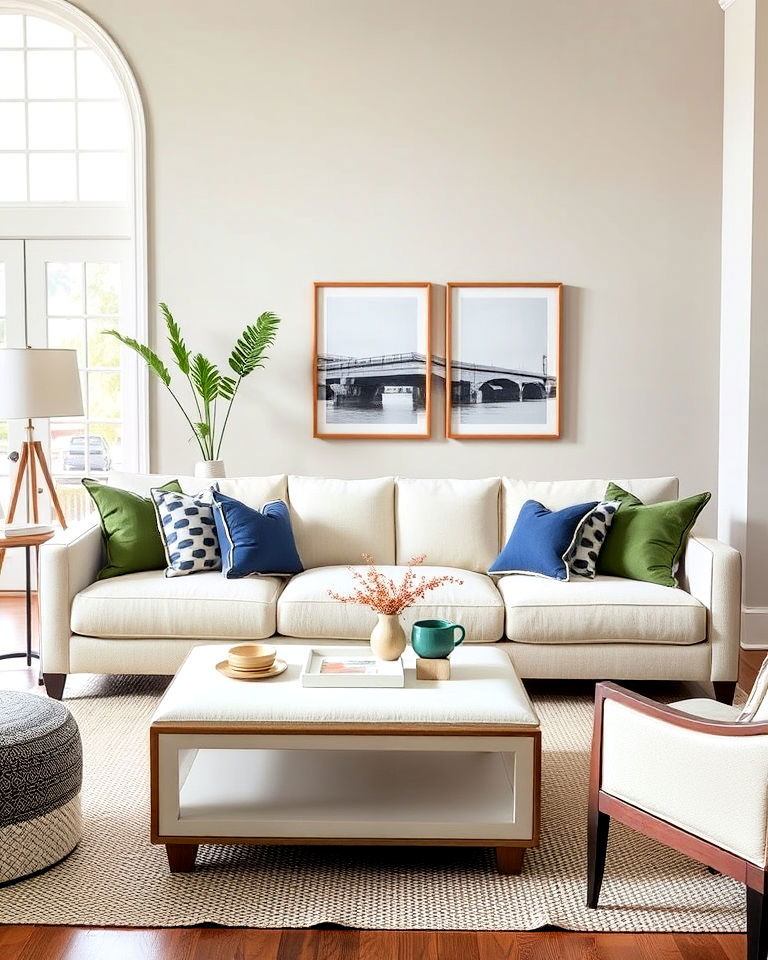 transitional sofa with clean lines