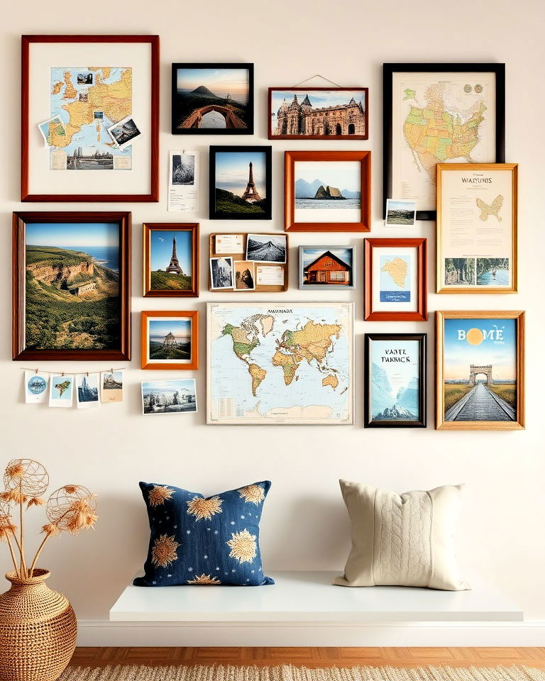 travel inspired gallery wall