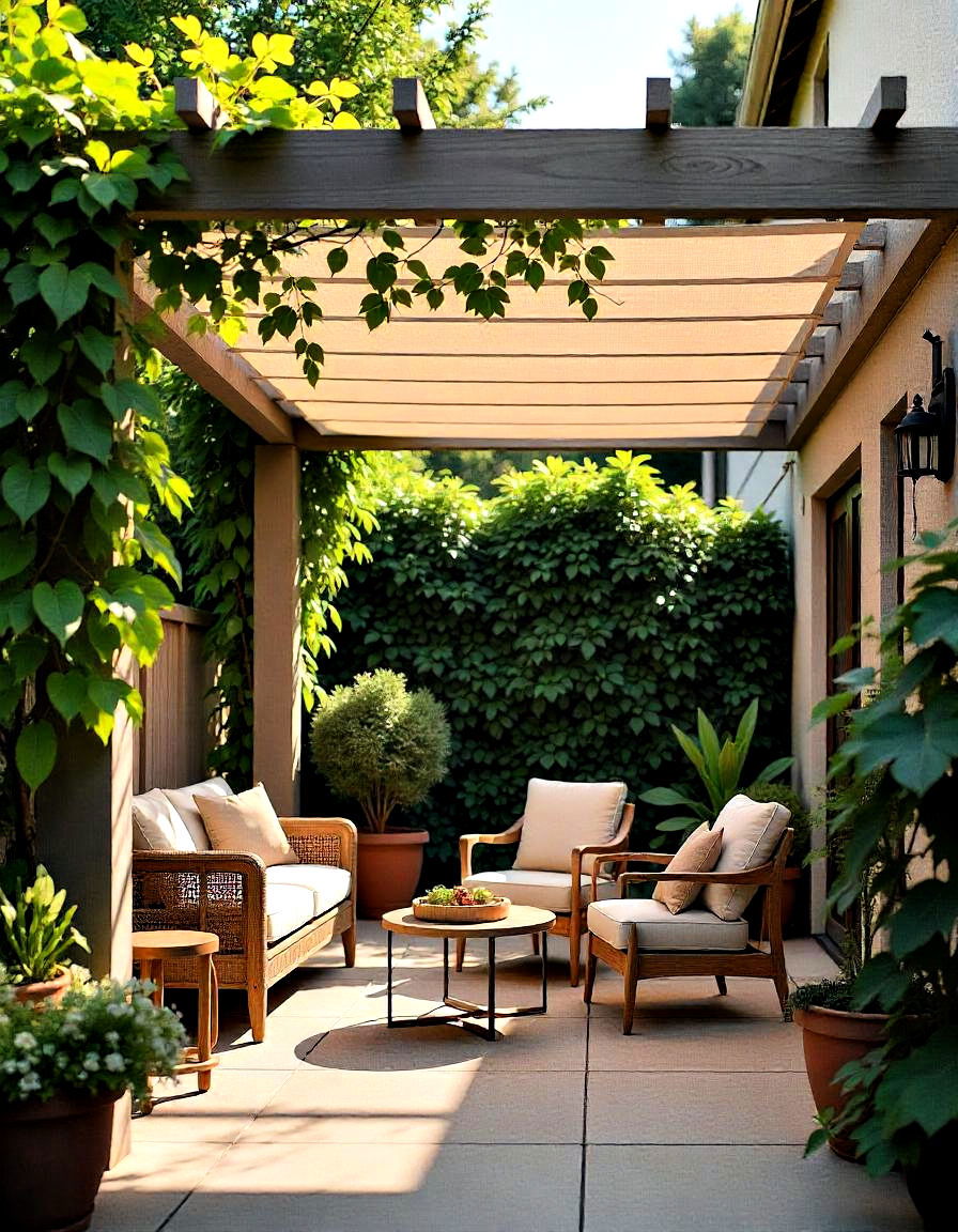 trellis with retractable shade