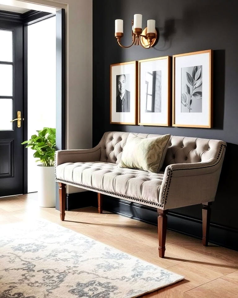 tufted bench for elegant detailing