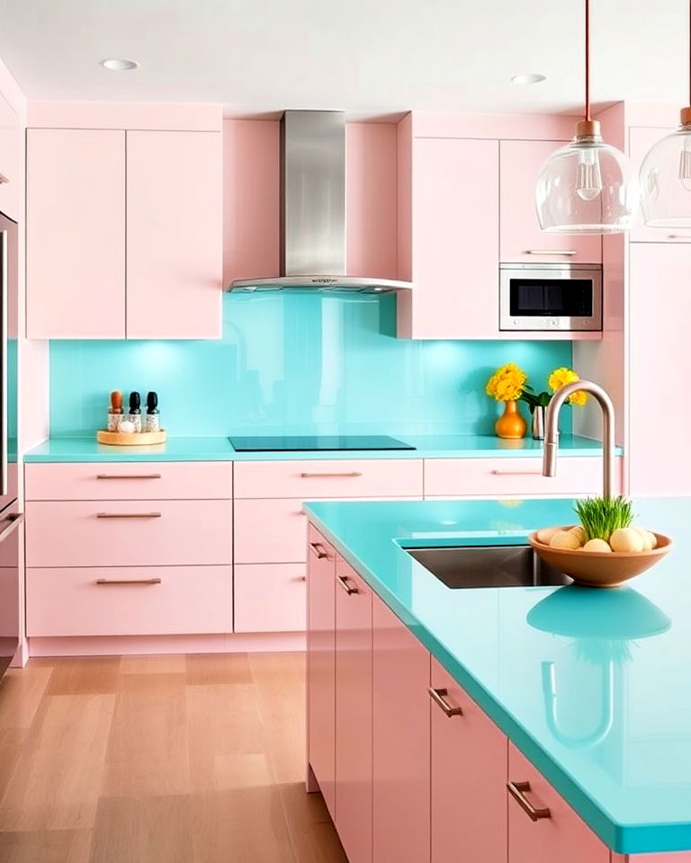 turquoise glass countertops