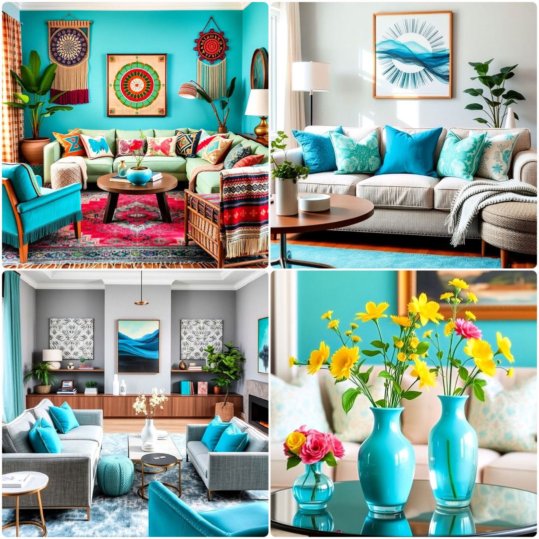 20 Turquoise Living Room Decor Ideas to Brighten Your Home