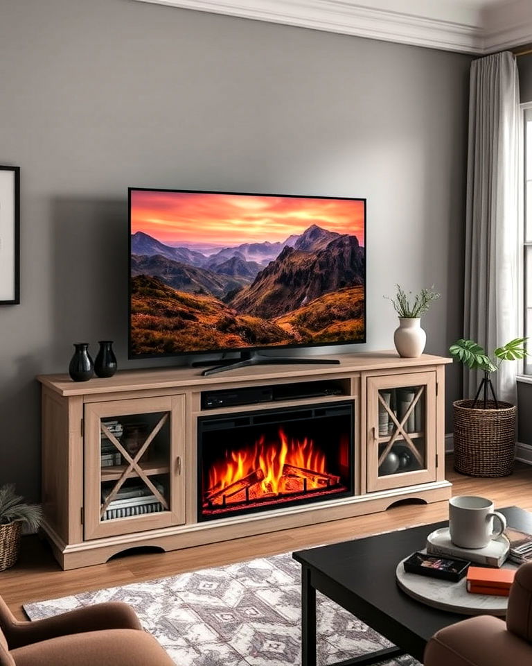 tv stand electric fireplace