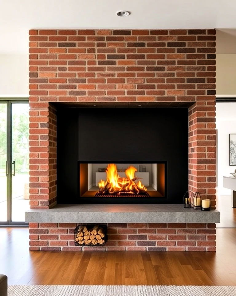 two sided fireplace for open spaces