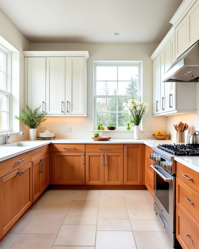 two tone kitchen cabinets
