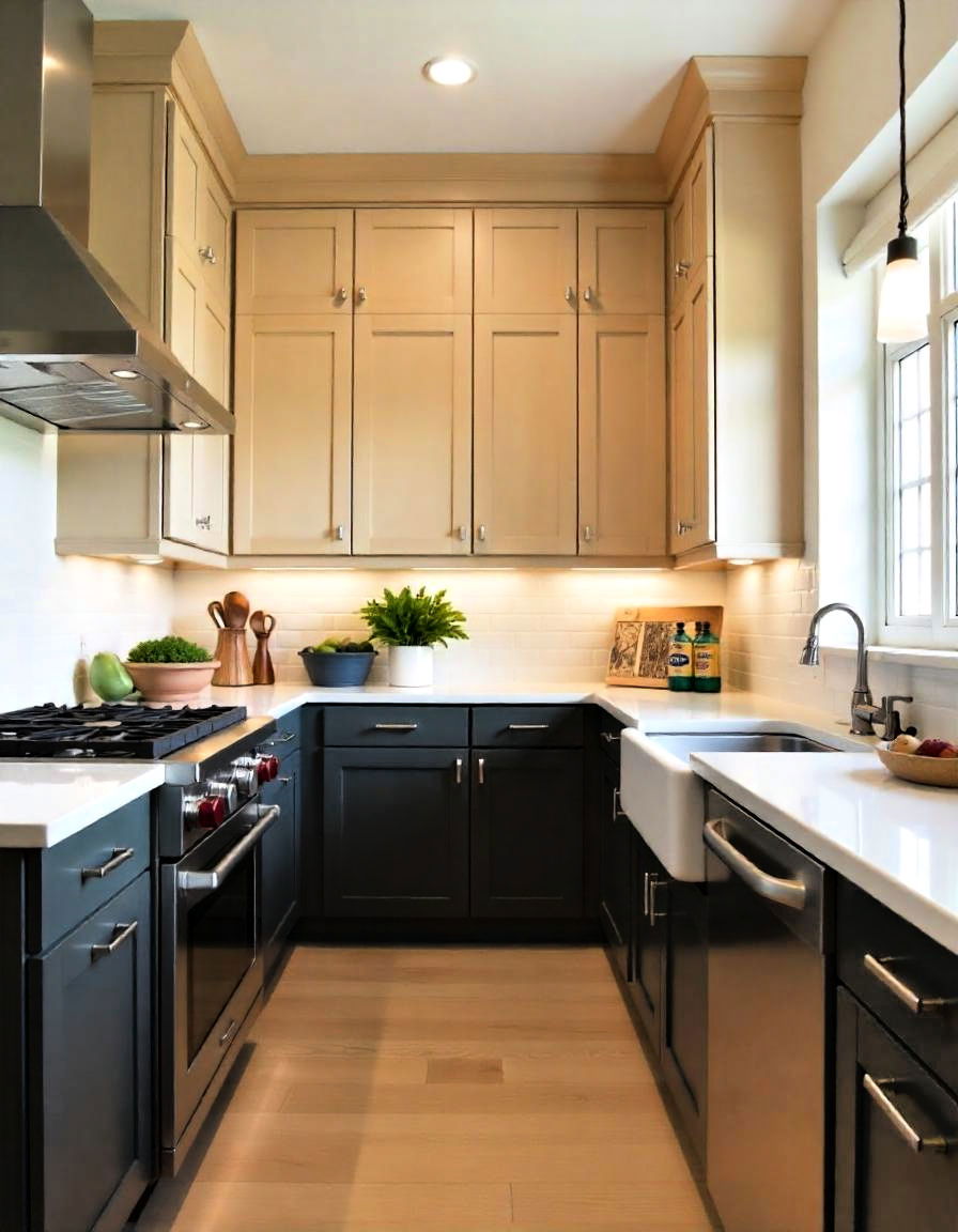 two tone maple cabinets for kitchen