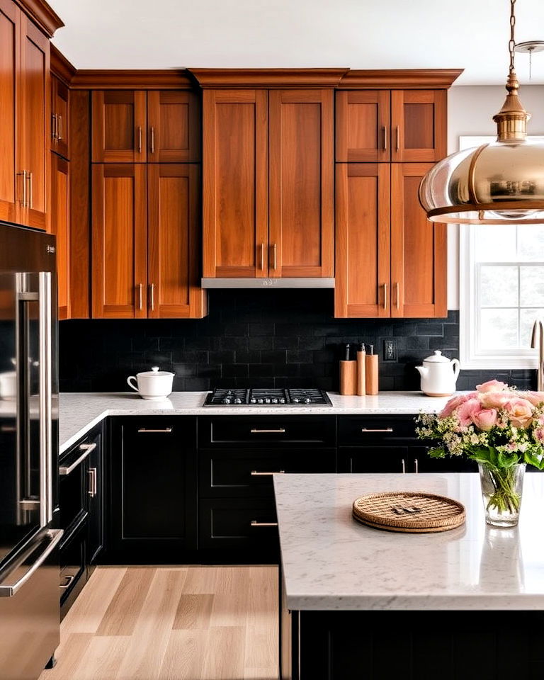 two toned cabinets design for kitchen