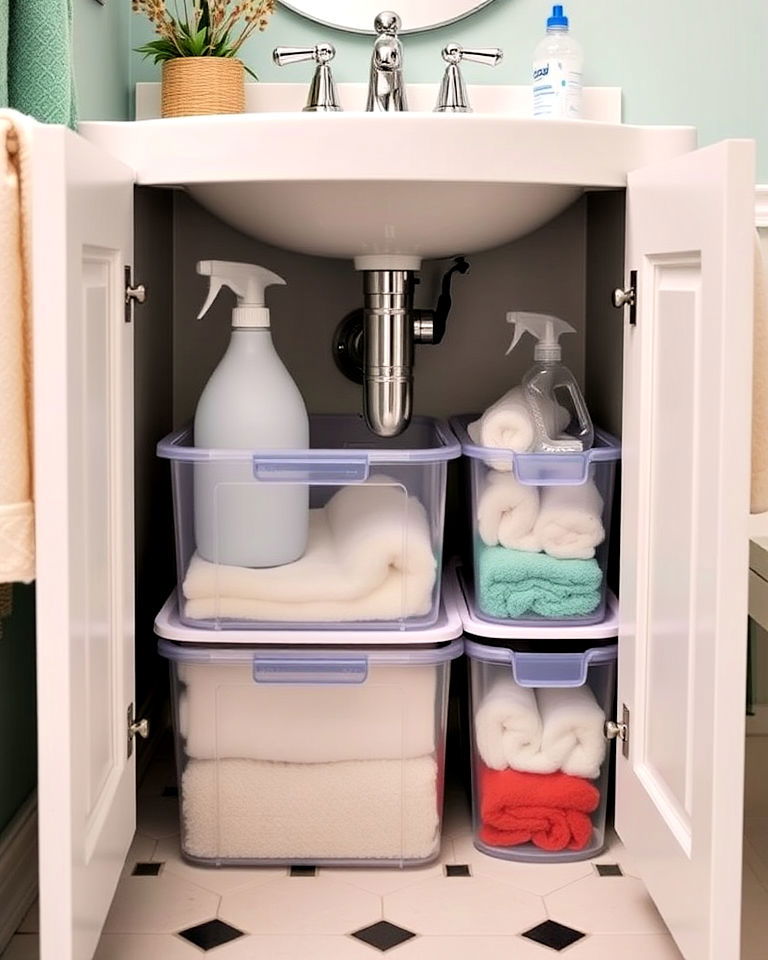 under sink storage bins for hidden organization