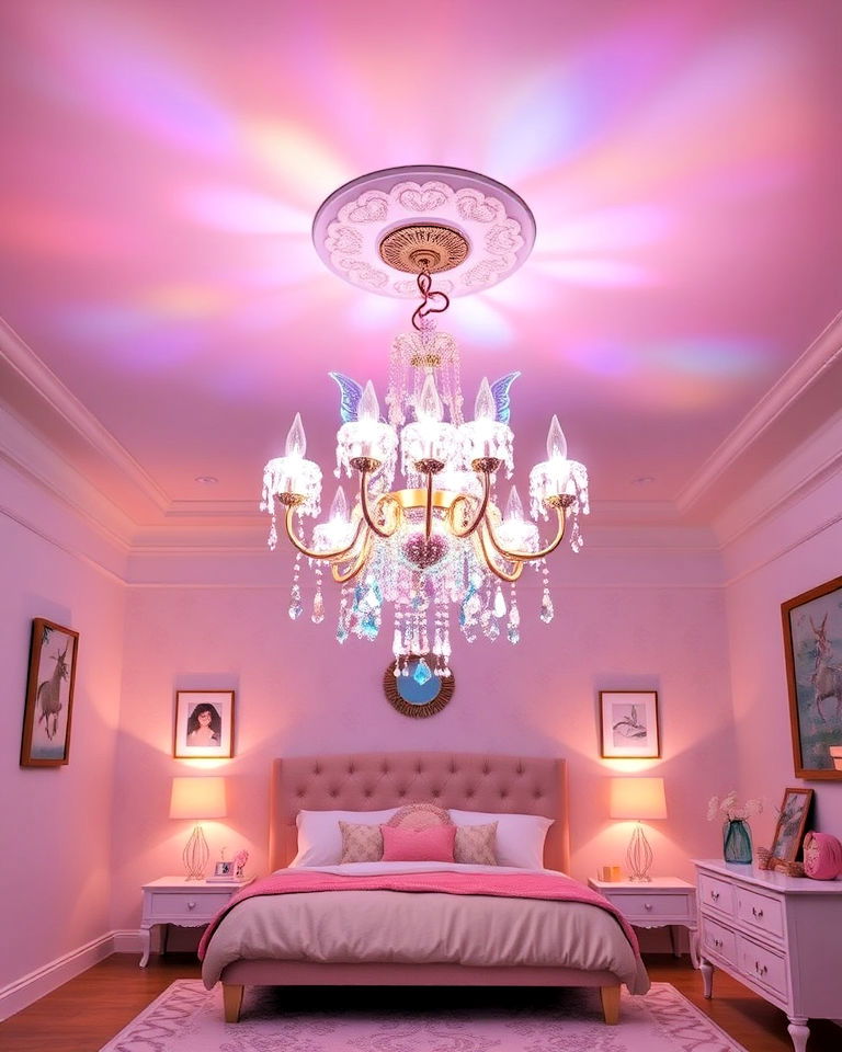 unicorn themed chandelier