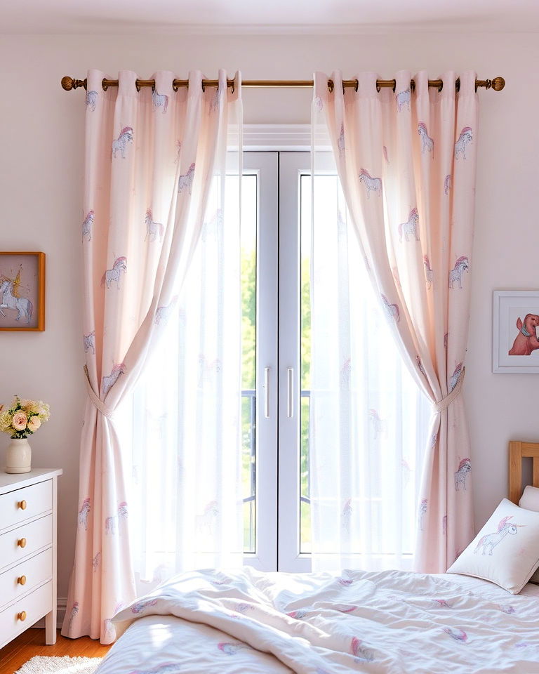 unicorn themed curtains