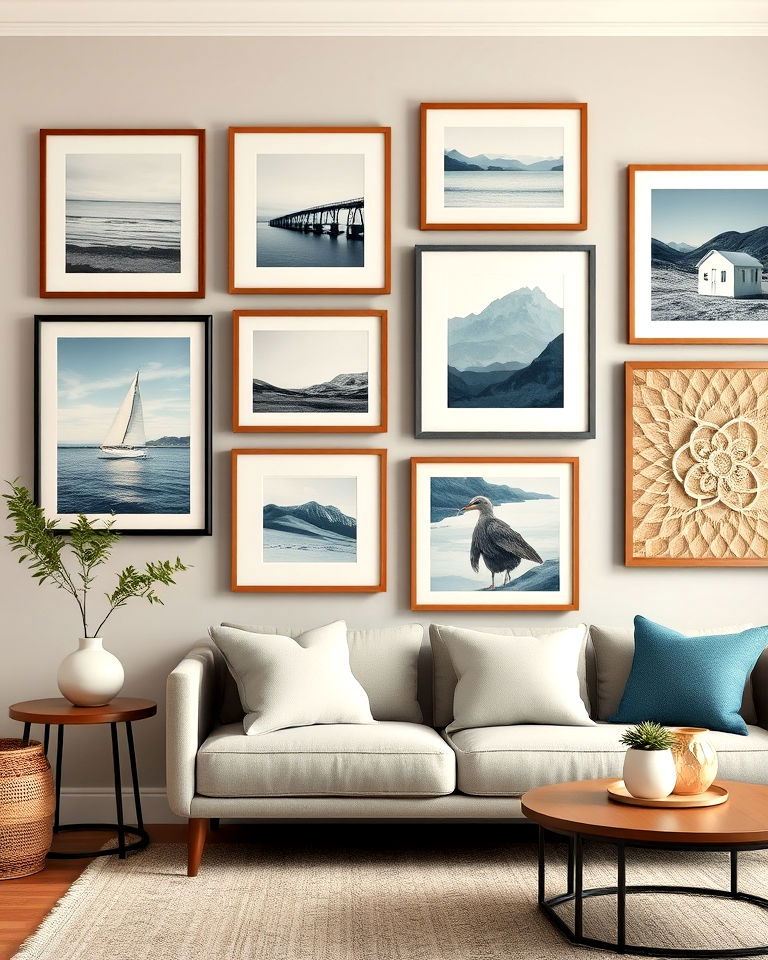 unified color palette gallery wall