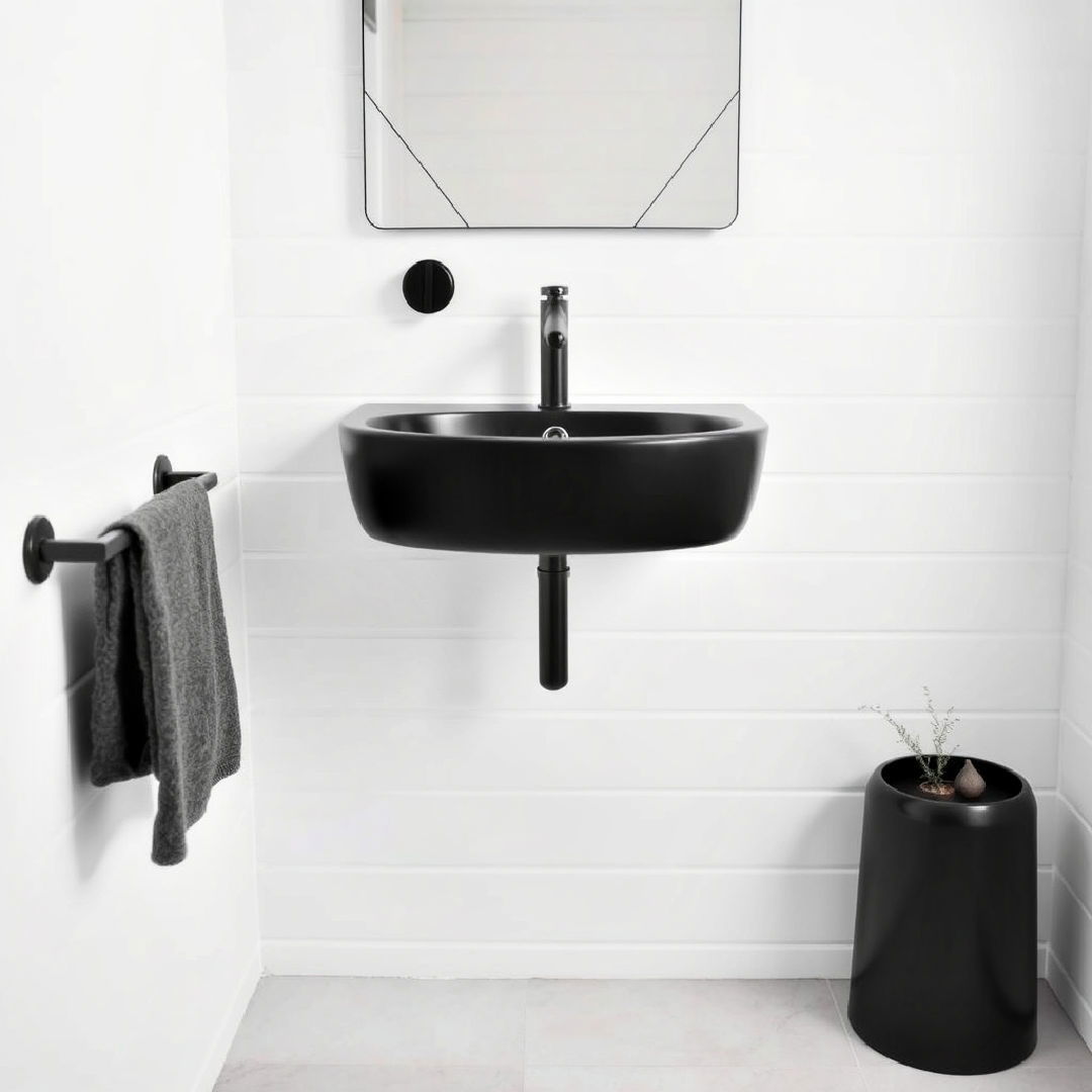 unique black wall mounted sink
