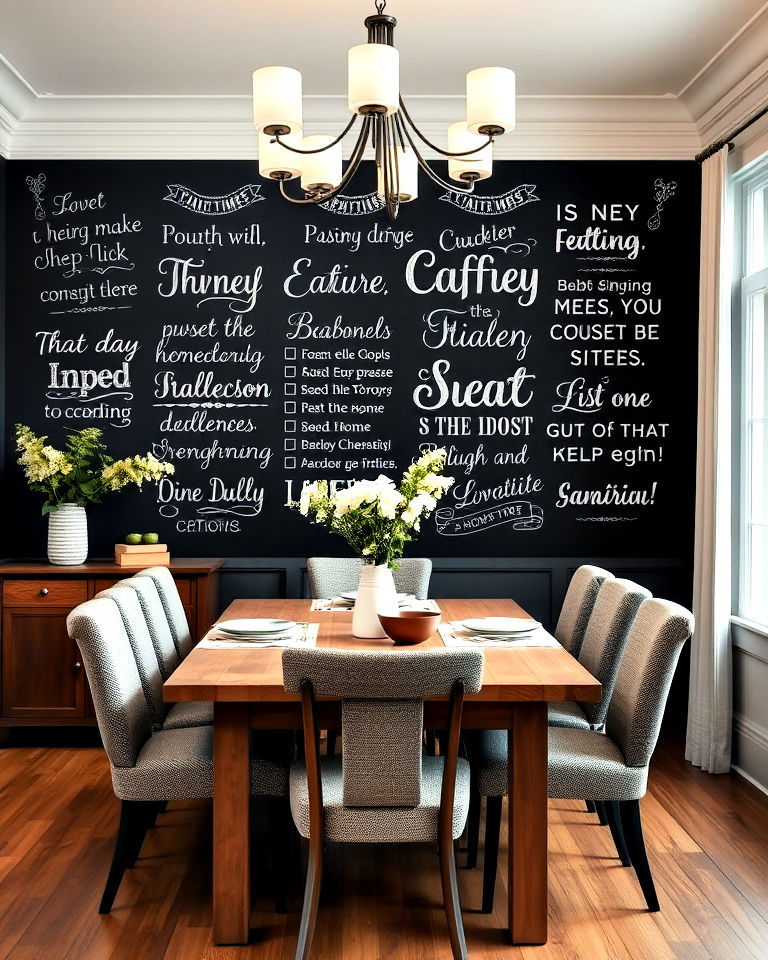 unique dining room chalkboard wall