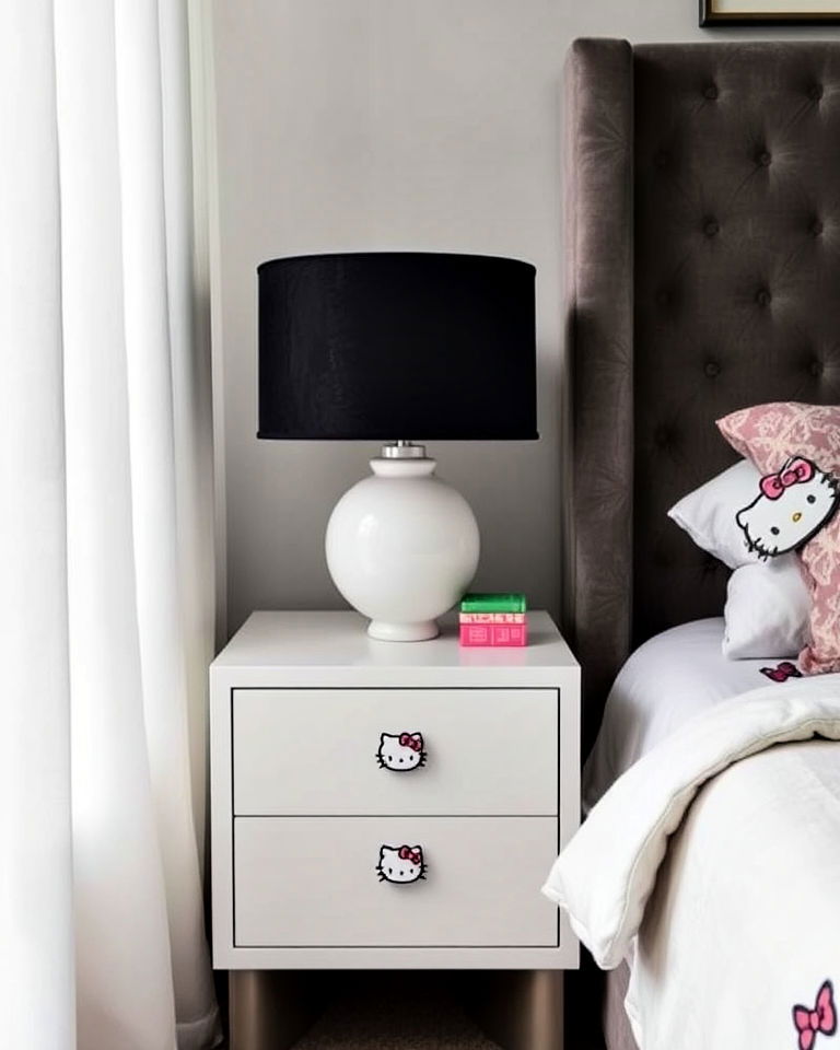 unique hello kitty nightstand drawer knobs