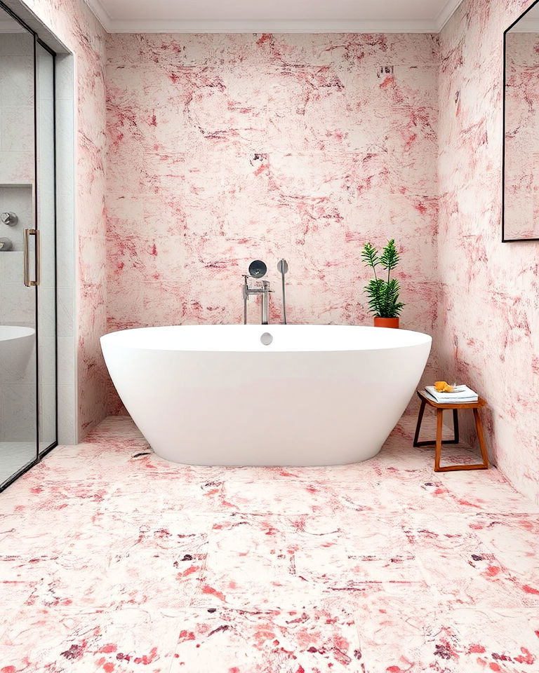 unique pink terrazzo tile flooring