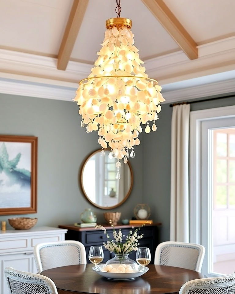 unique seashell chandeliers
