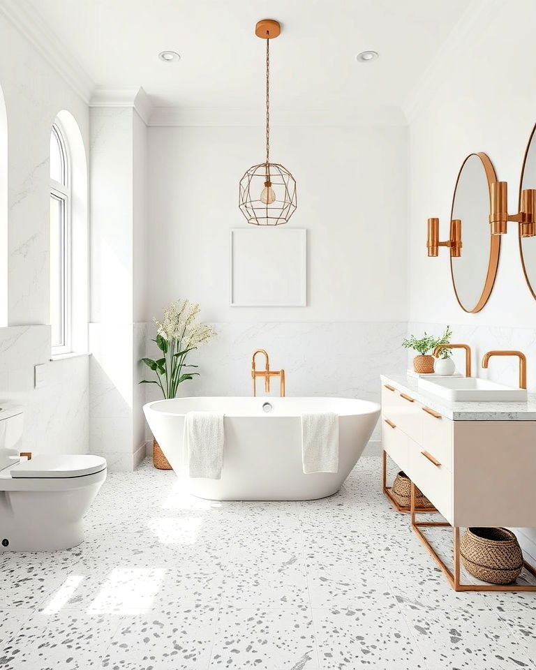 unique terrazzo bathroom flooring