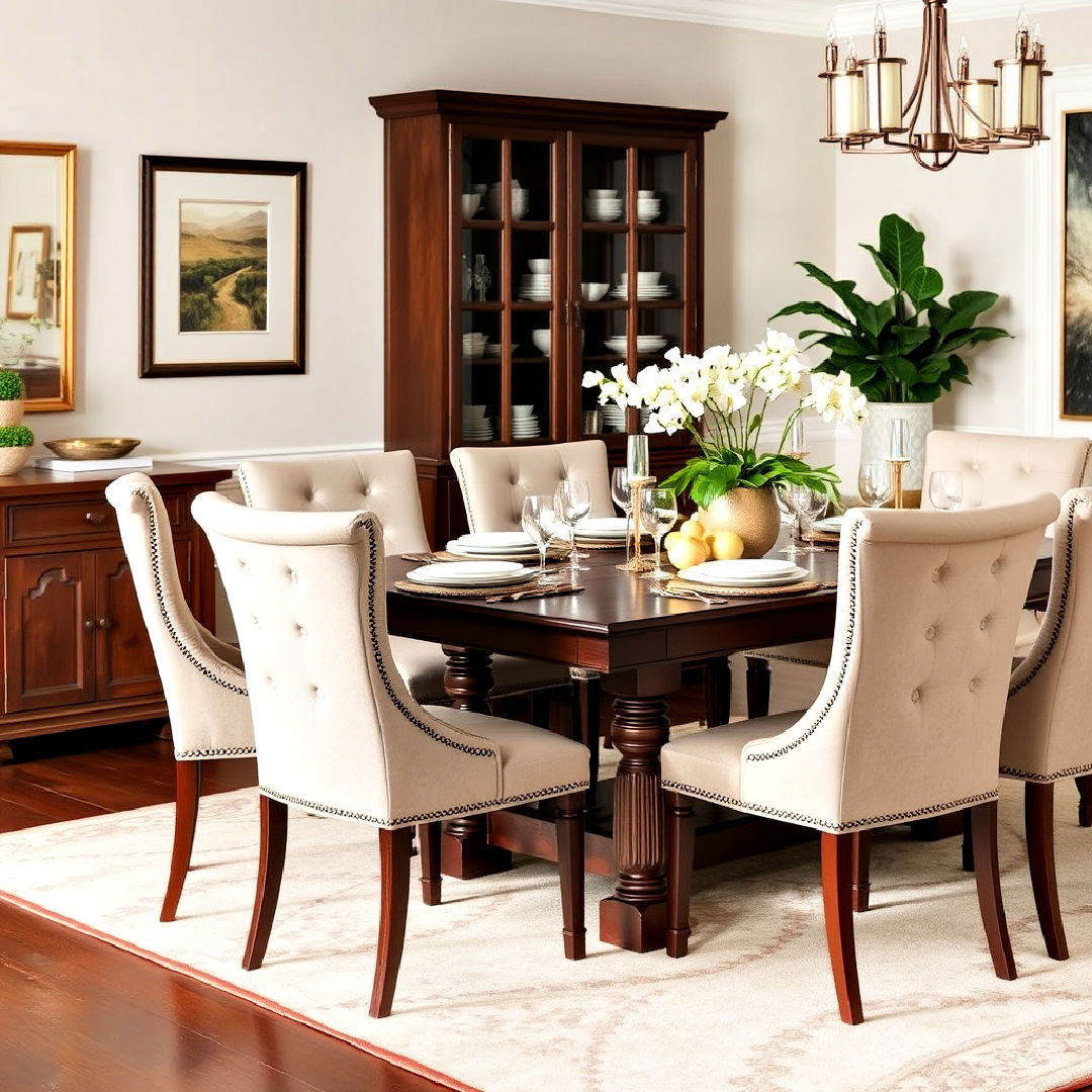 upholstered formal dining room chairs