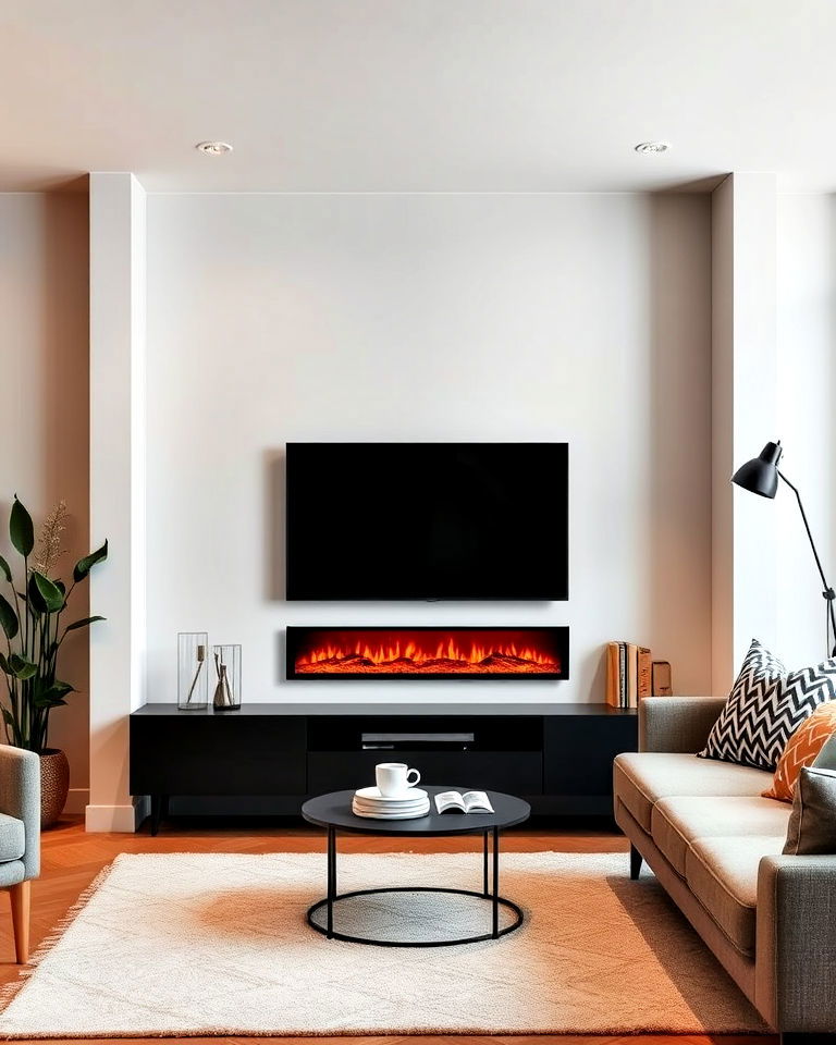 use a slim electric fireplace