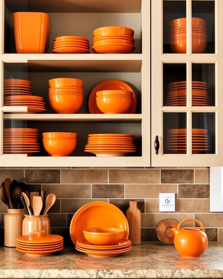 use burnt orange dishware