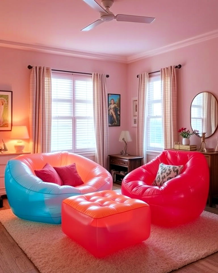 use inflatable furniture for a fun twist