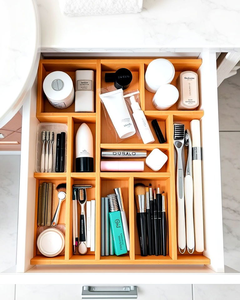 utilize drawer inserts for specialized storage