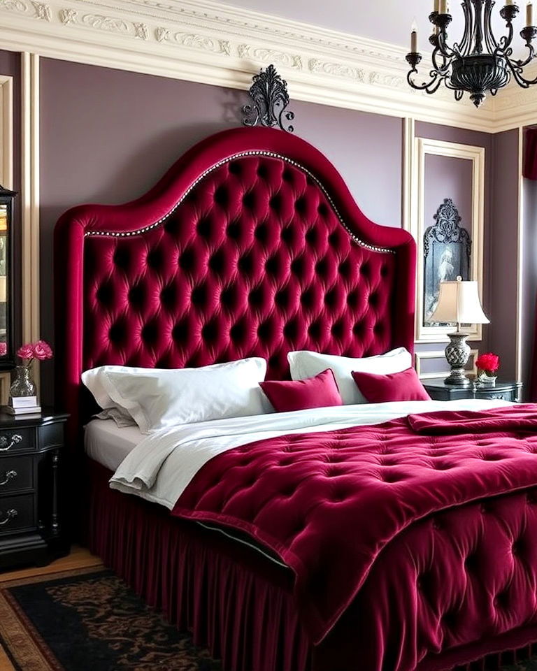 velvet upholstery for luxurious bedroom