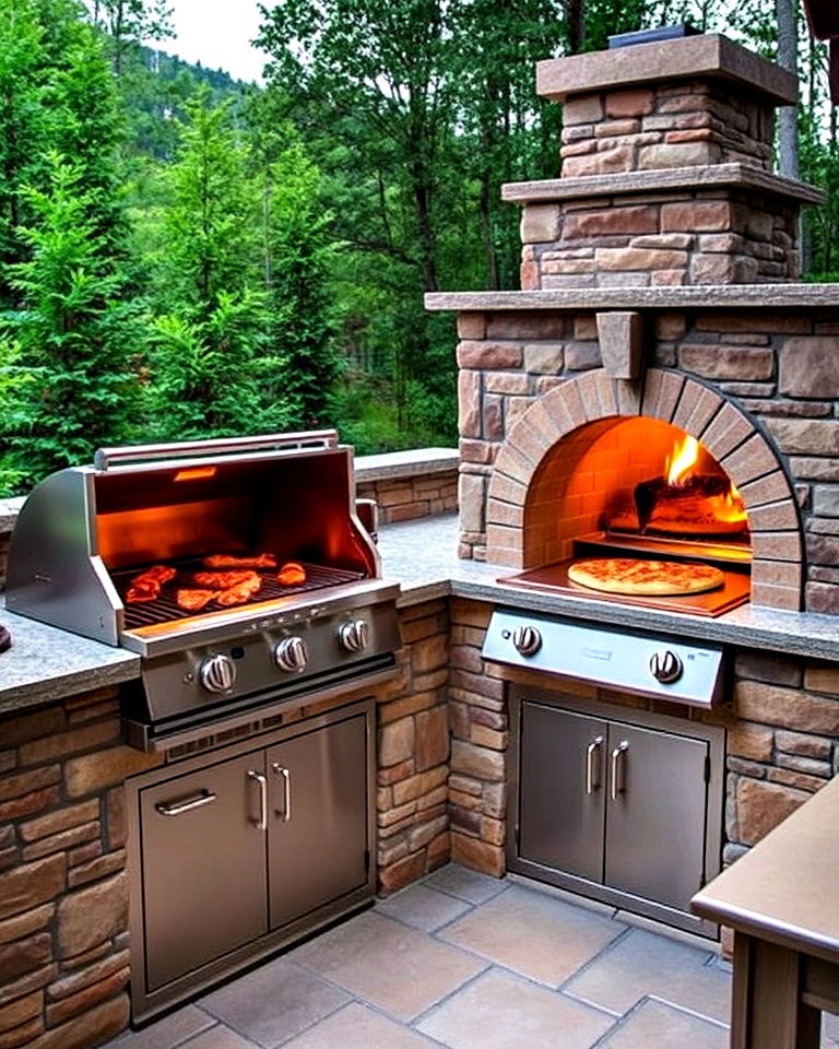 versatile bbq with pizza oven