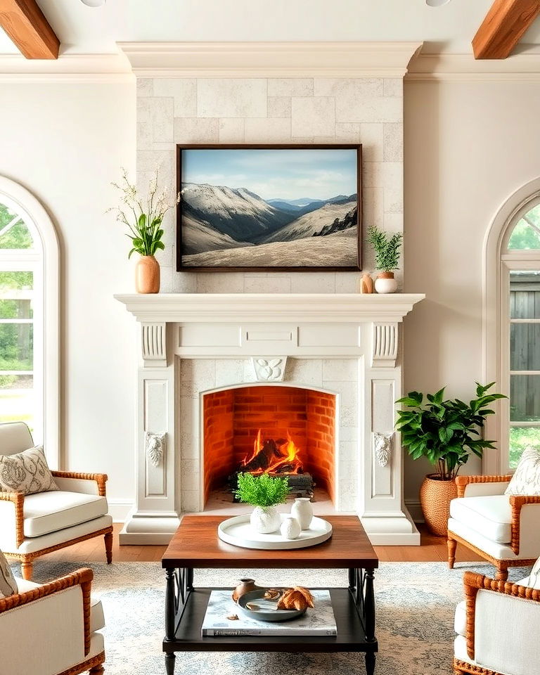 versatile limestone fireplace surround