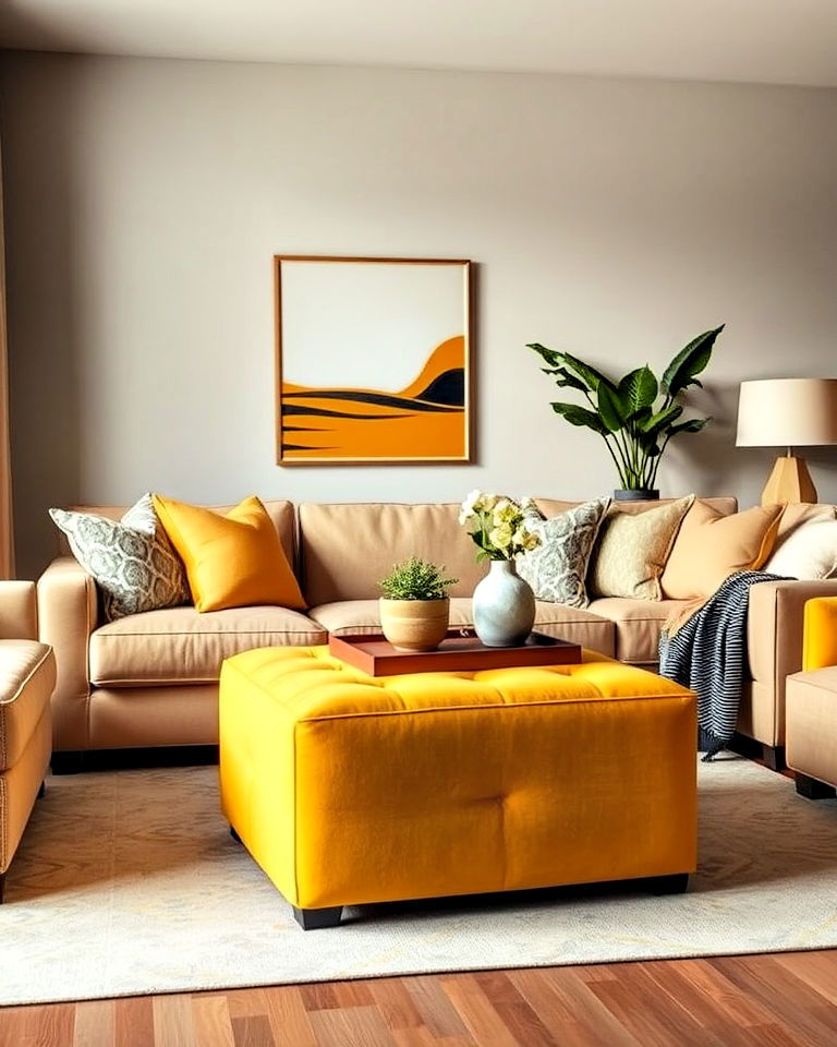 versatile yellow ottoman