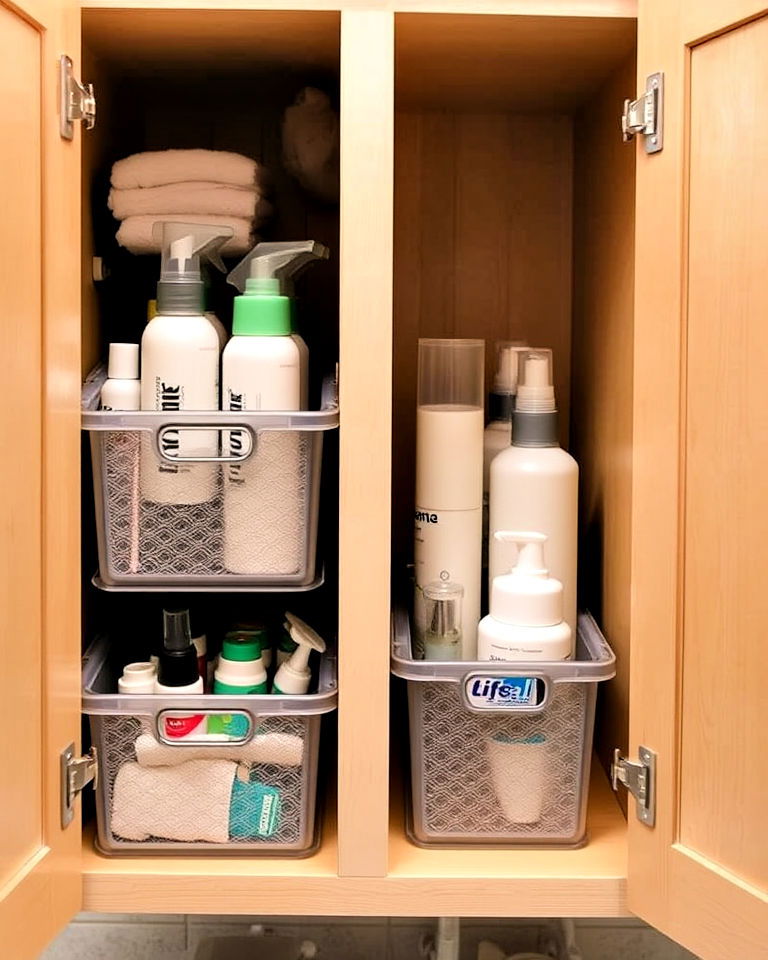 vertical bins for storing taller items