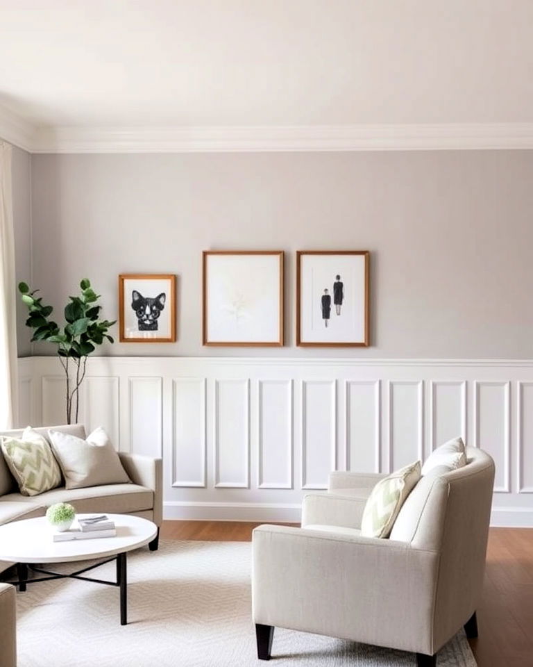 vertical living room wainscoting