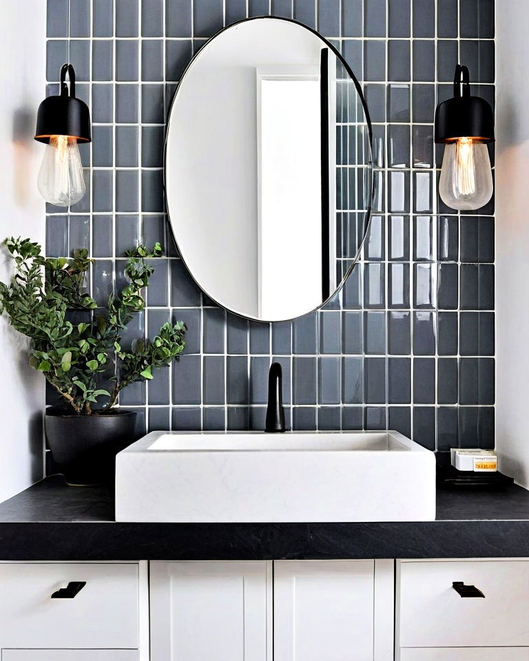 vertical subway tiles bathroom backsplash