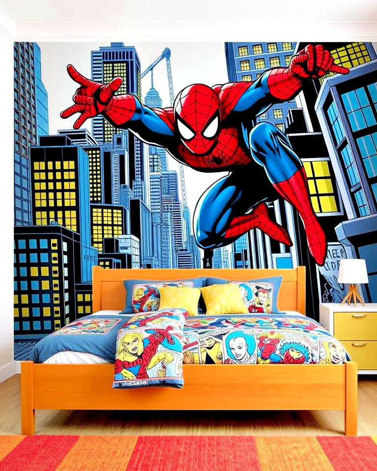 vibrant comic book wall murals