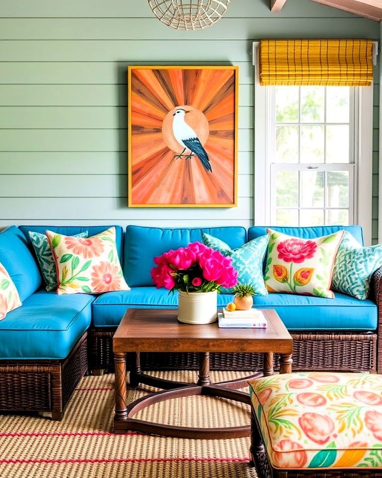 vibrant throw pillows and cushions