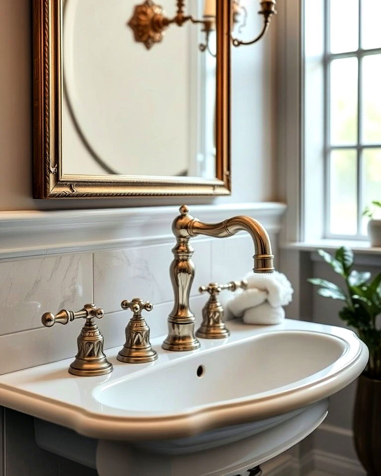 victorian style bathroom faucets with cross handle