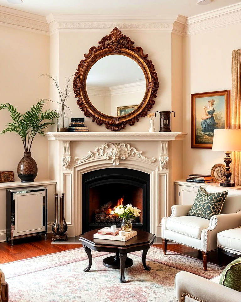victorian style corner fireplace