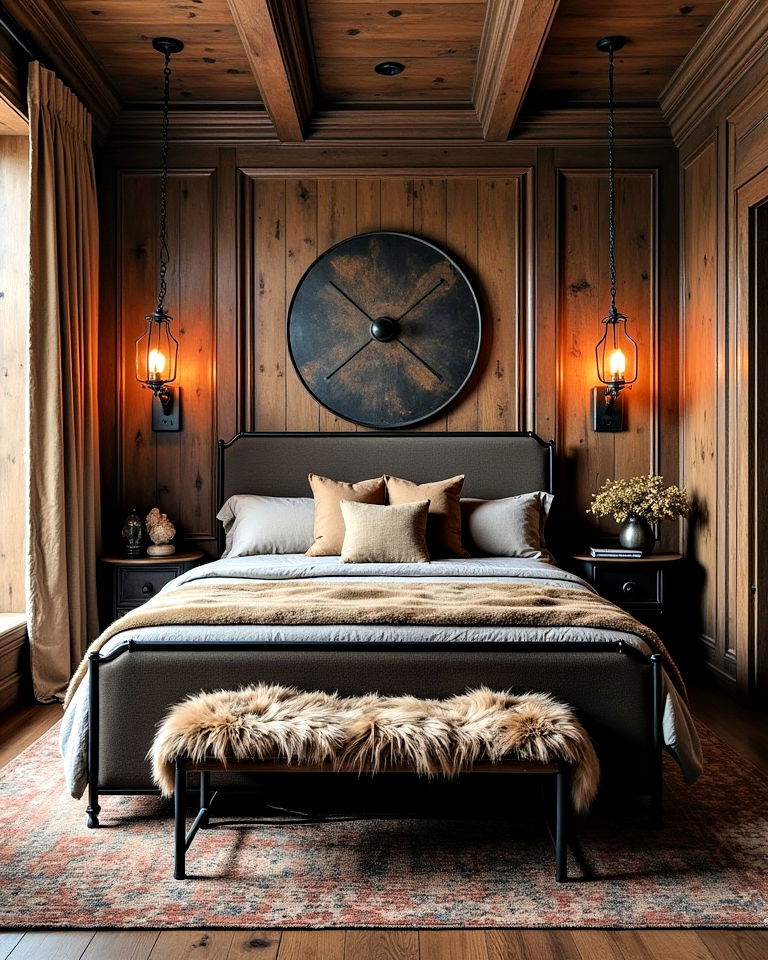 viking bedroom iron or metal accents