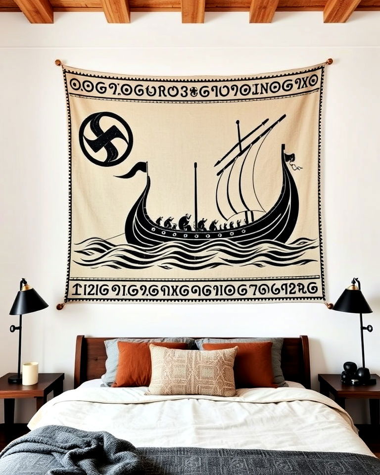 viking inspired wall art for viking bedroom