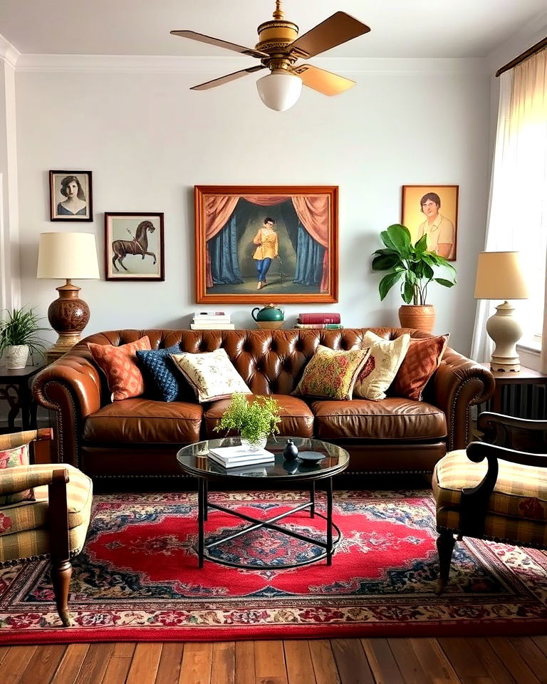 vintage and eclectic style living room