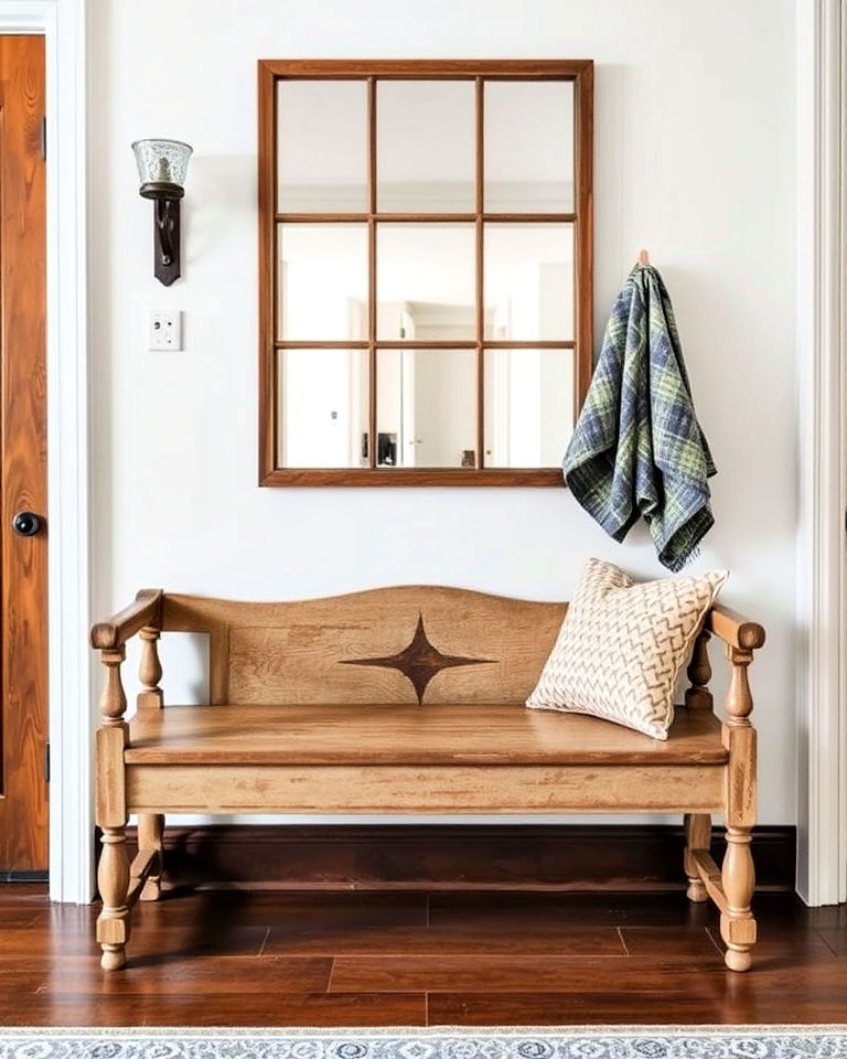 vintage bench for a nostalgic touch