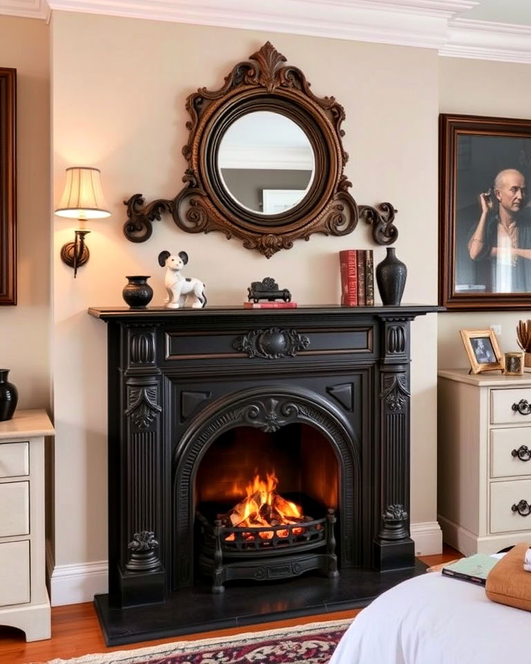 vintage cast iron fireplace for bedroom