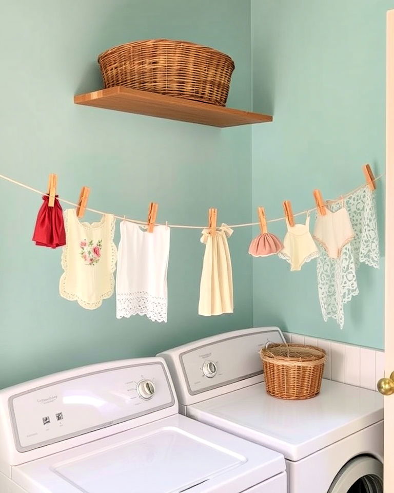 vintage clothesline display