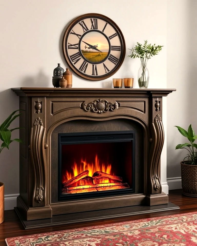 vintage inspired electric fireplace