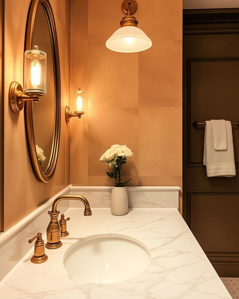vintage inspired hardware bathroom