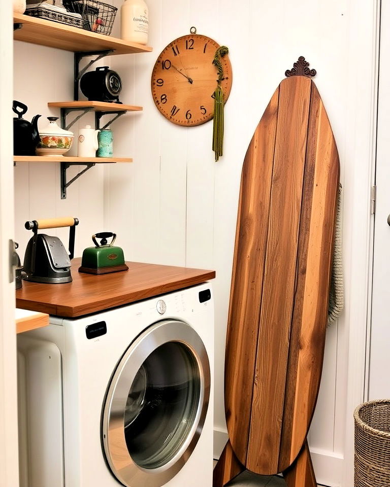 vintage ironing board display