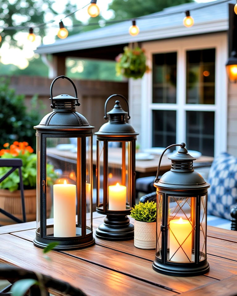 vintage lanterns for farmhouse patio lighting