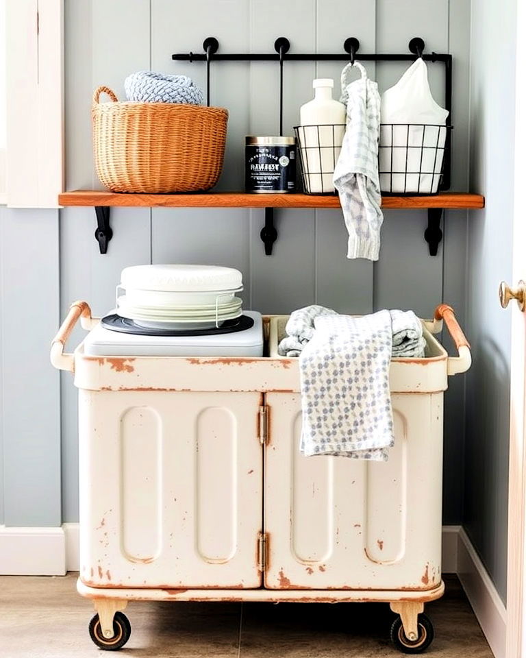 vintage laundry cart